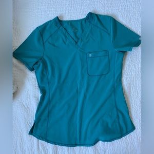 Cherokee Infinity teal scrub top with no pockets